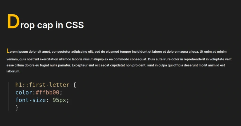 Drop cap in CSS