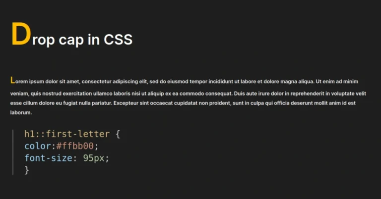 Drop cap in CSS