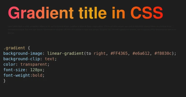 Gradient title in CSS