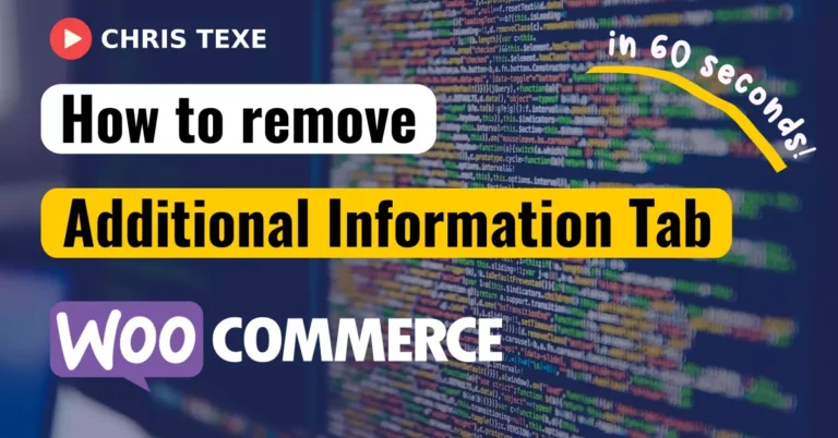 Remove additional information tab in WooCommerce